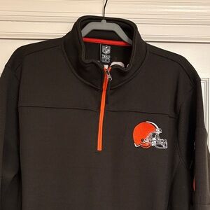 Browns NFL Brown and Orange Quarter-Zip Pullover